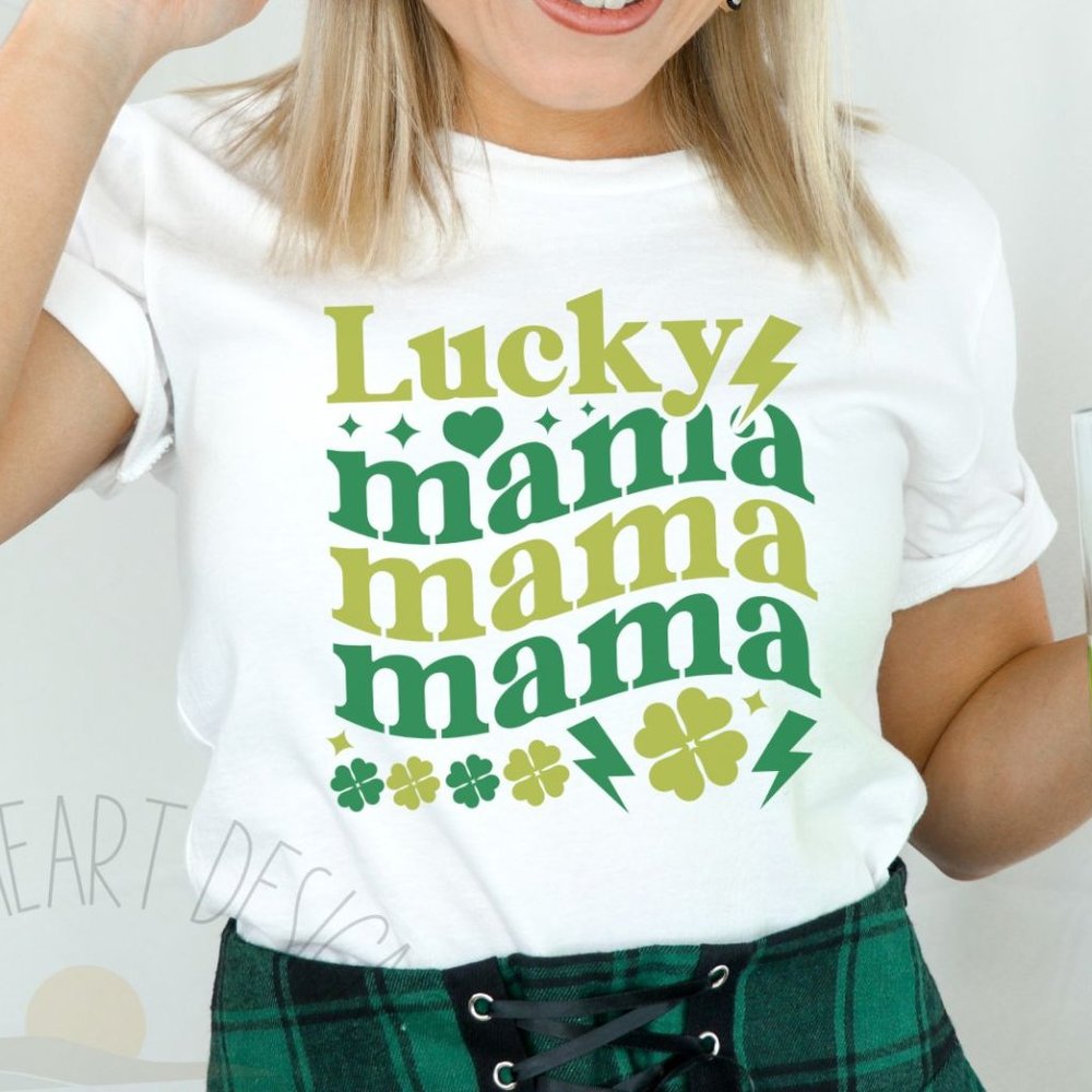 Lucky Mama St Patrick's Day T-shirt - Picture 1 of 3